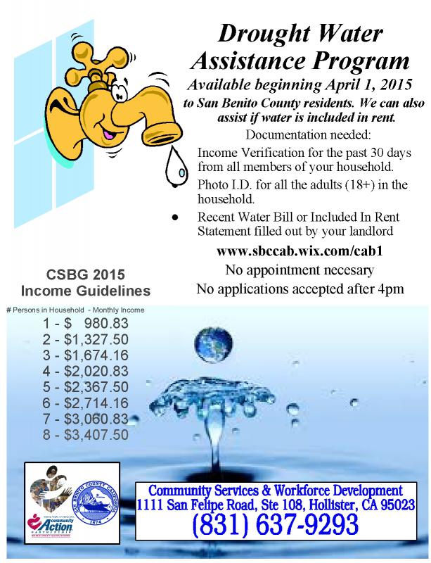 Local residents eligible for water bill assistance BenitoLink