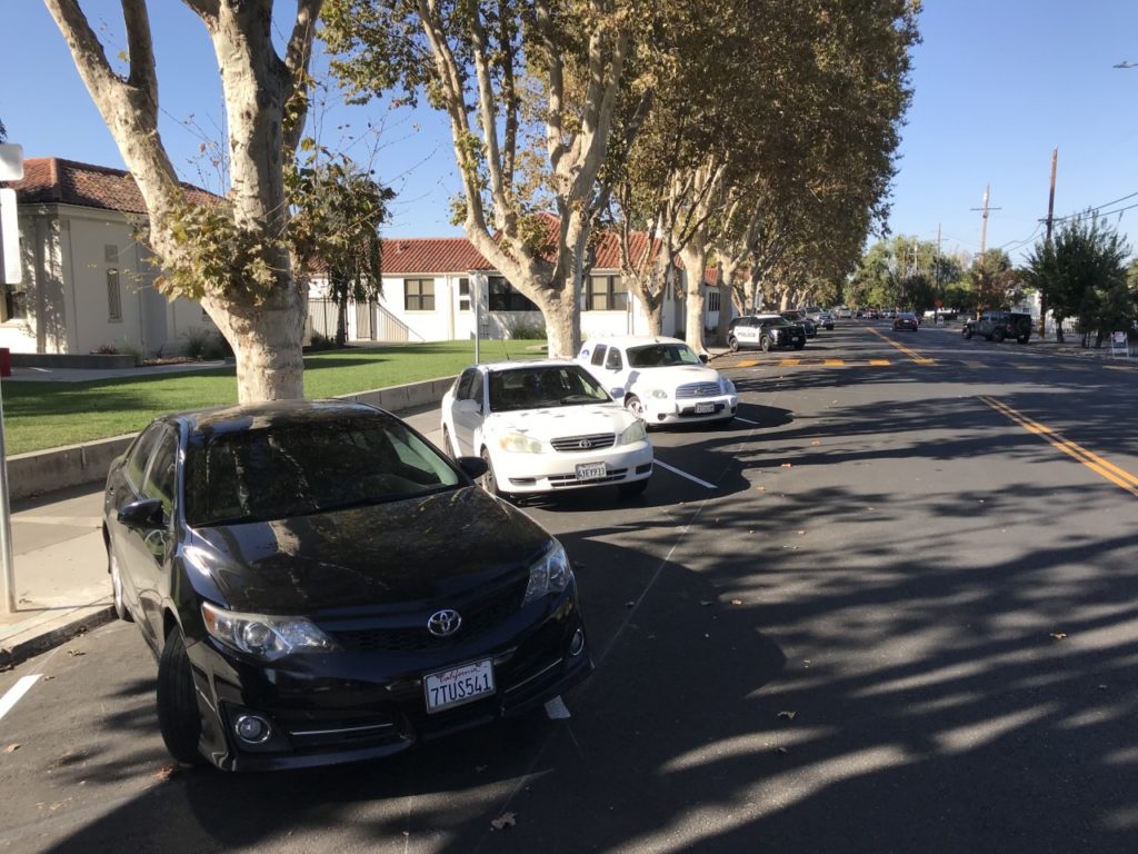 City Implements Reverse angle Parking In Front Of High School BenitoLink