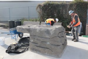 The entire park is ADA accessible. This water table is designed to accommodate people in wheelchairs. Photo by John Chadwell.