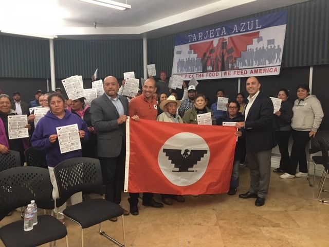 Congressman Jimmy Panetta meeting with UFW members in Salinas.
