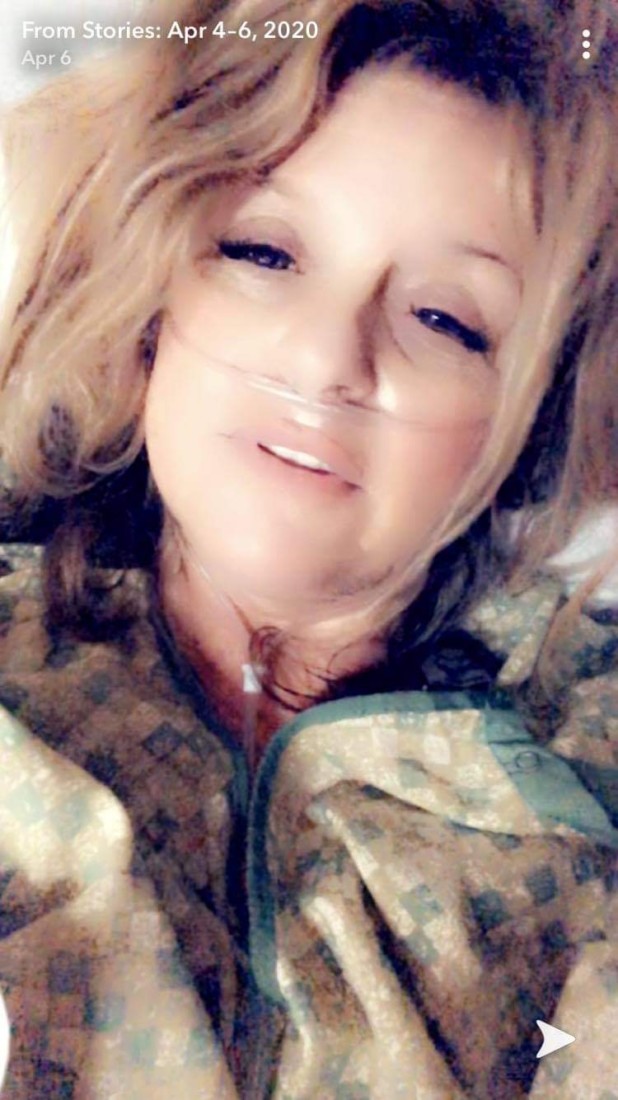 Tiffany Wyrick in the hospital, April 6. Photo by Tiffany Wyrick