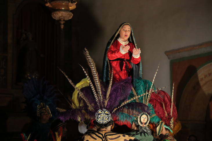 Stephani Candelaria as La Virgen de Tepeyac. Photo by Robert Eliason.