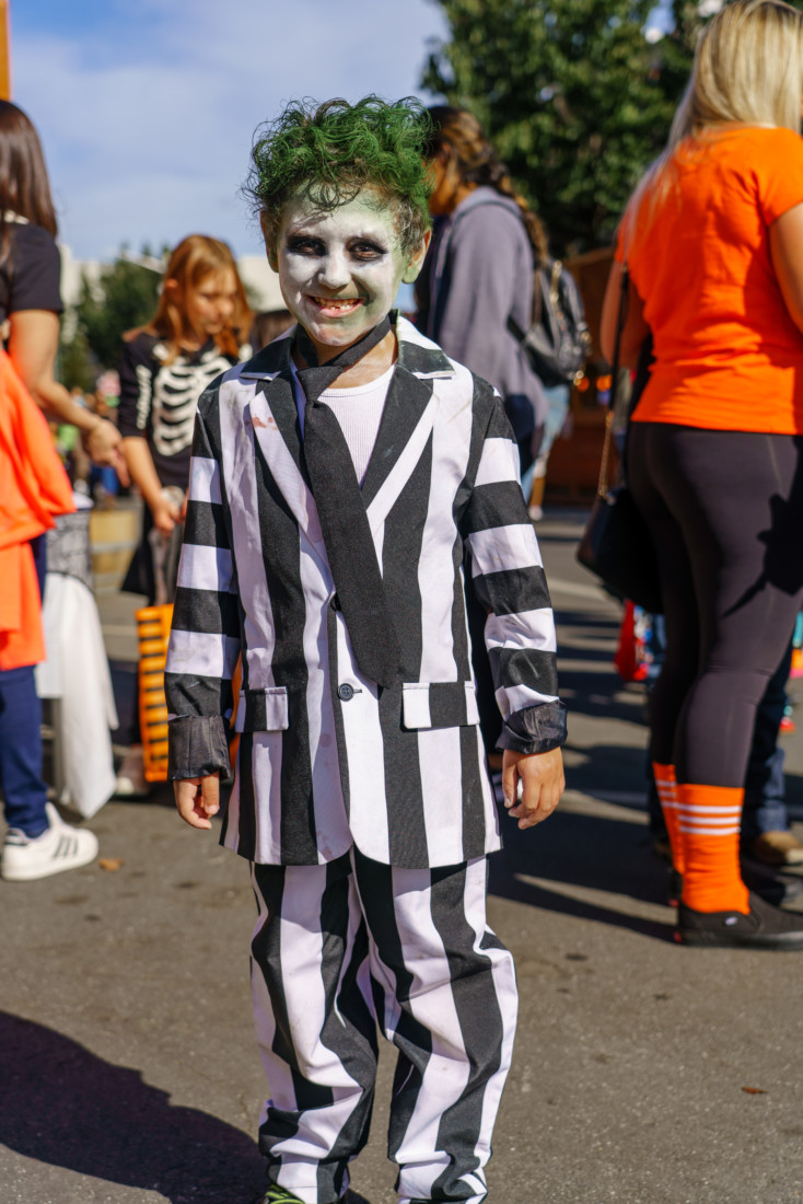 Turner, 1st prize winner in contest (ages 4-7?), in Beetlejuice costume. Photo by Jonathan Crowther.