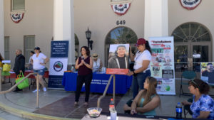 Lisa Marquez talking about her son during the June 11, 2022 fentanyl awareness event. Photo by Juliana Luna.